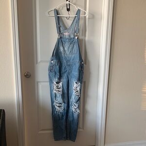 Hot Kiss Light Blue Denim Overalls